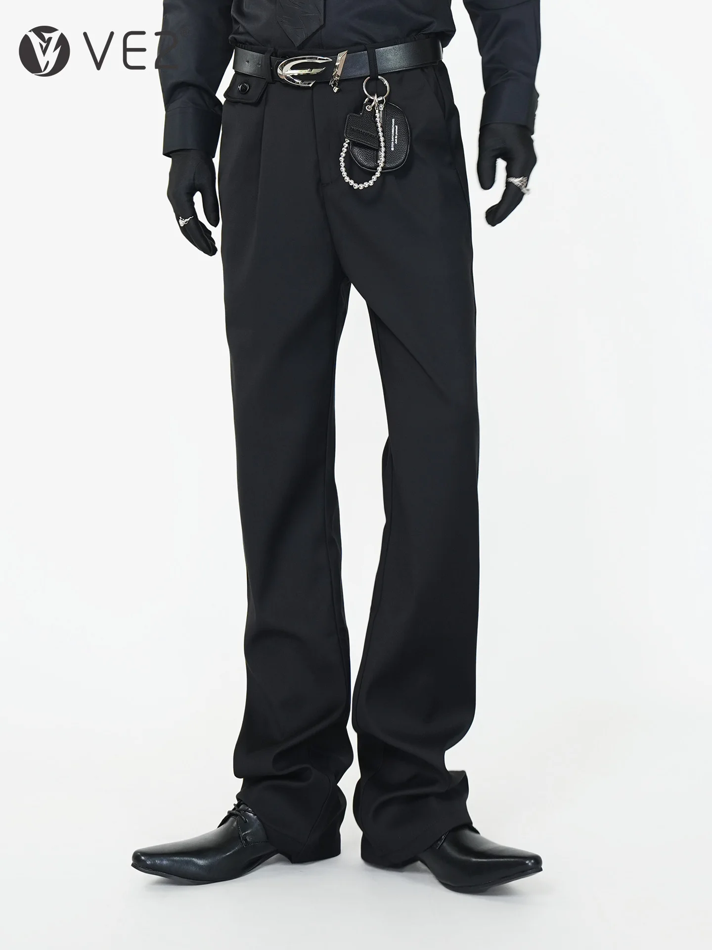 

VE2 Cleanfit Men's Long Straight Leg Suit Pants Anti-Wrinkle Crisp Versatile Faionable Casual Busin Sle Polyester Blend