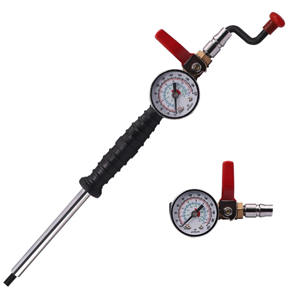 1 Pcs Hand Cranked Quick Inflation Rod Large Truck Tire Inflation Rod Ball Valve With Pressure Gauge And Gauge For  Tire Repair