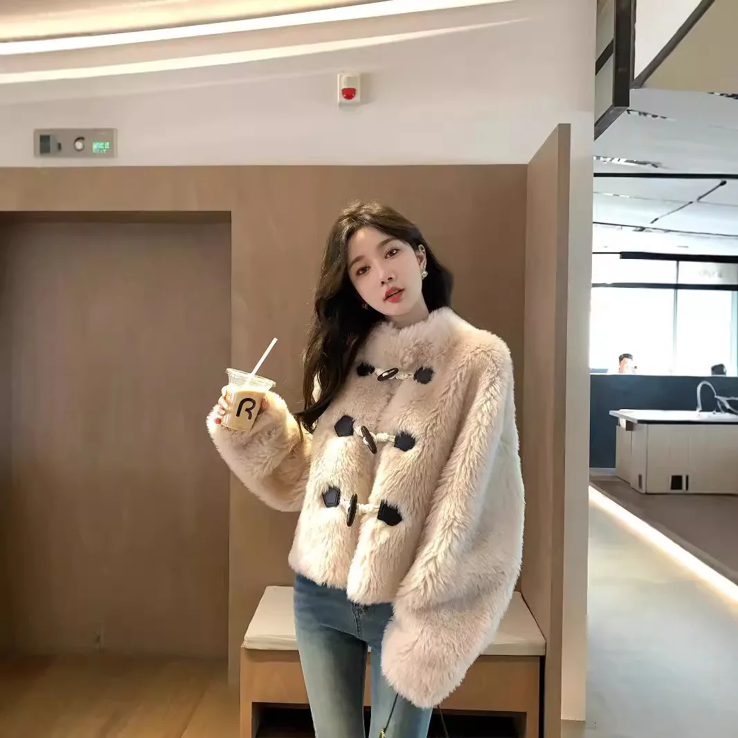 

Женское меховое пальто из овчины с зажимом из бархата на пуговицах из кожи и меха Inteated Sli Commuter Sle Long Sve Coat