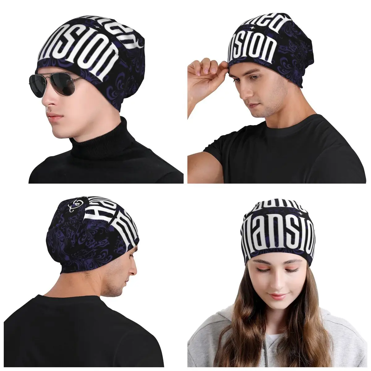 Haunted Mansion Skullies Beanies Caps Unisex Streetwear Winter Warm Knitted Hat Retro Vintage The Halloween Ghost Bonnet Hats