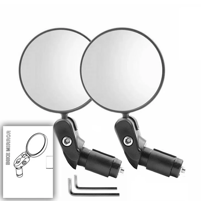 Round Foldable Motorcycle Handle Bar End Mirrors Universal Motorbike Bike Side Rear View Mirrors Safe Cycling Accessories