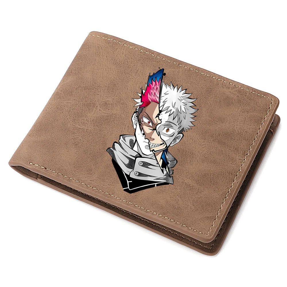 Jujutsu-kaisen-cartera de Anime para hombre, tarjetero, billetera para fotos, Clips para dinero, tarjetas de identificación, monedero para tarjetas