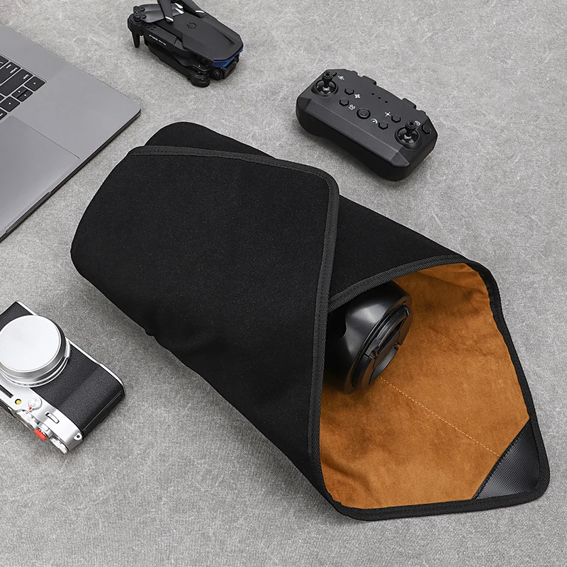 QISEMIAN Micro Single Kamera Hundertfach Faltbare Magnetische Stoff-Objektivabdeckung Hundertfach Faltbare Schutztasche mit Dicker Polsterung