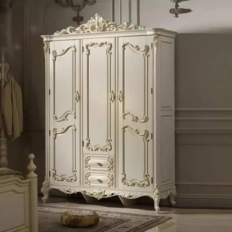 Style Railings Wardrobes Closet Wooden Small Box White Storage Wardrobes Adult Cute Drawers Guarda Roupas Furniture For Home