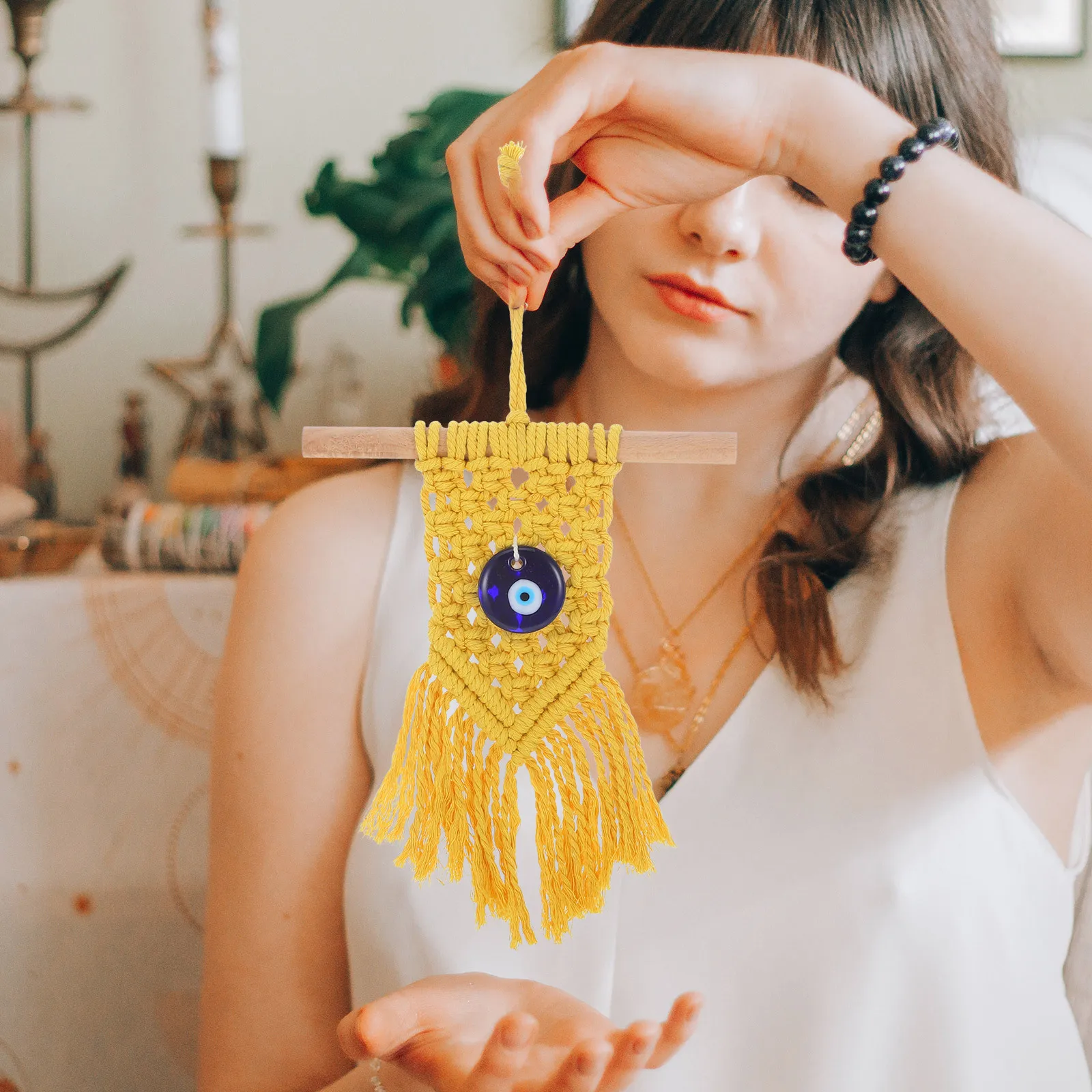 مكرميه الجدار الشنق نسيج بوهيميا نمط المنسوجة شرابة قلادة لغرفة النوم ديكور المنزل شنقا زخرفة غرفة ديكور