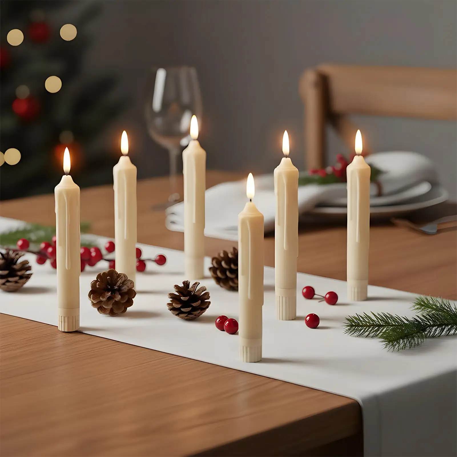 Candles Battery Operated Electronic Flickering Decor 6-Piece Flickering Flameless Candles For Halloween Wedding Christmas Home