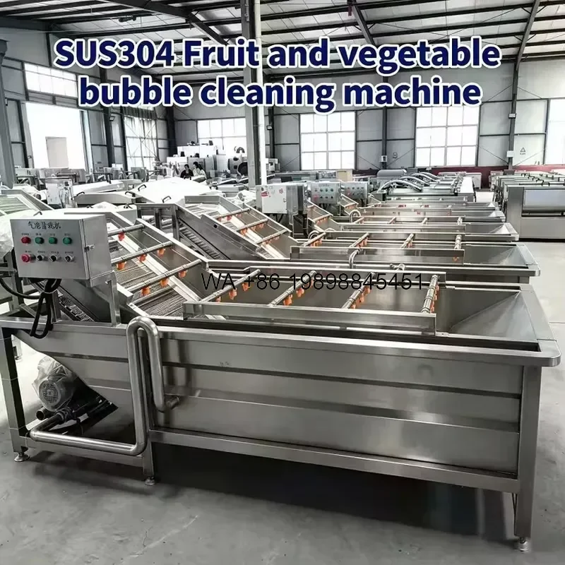 Wmwmnu Commercial Industrial Fruit Vegetable Asparagus Leaf Bubble Washing Washer with Conveyor Belt for Food