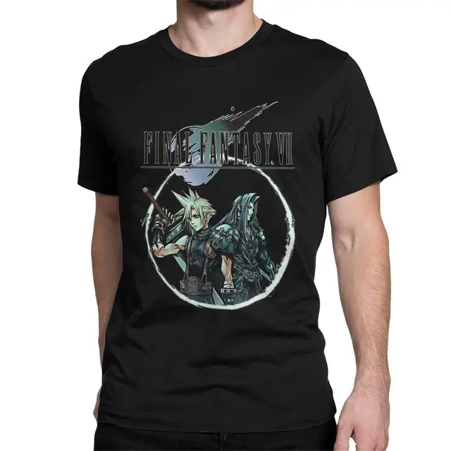 Men Final Fantasy VII Cloud Sephiroth T Shirts  FF7 Video Game Clothes Short Sleeve Crew Neck Tee Shirt New Arrival T-Shirt