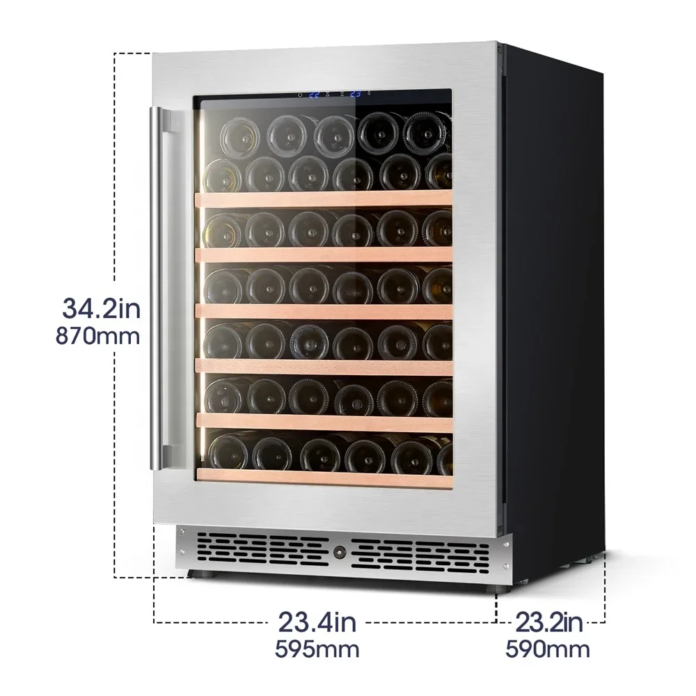 140L 53 Bottles Fan Cooling Custom Wine Cellar Built-in Wine Refrigerator For Home