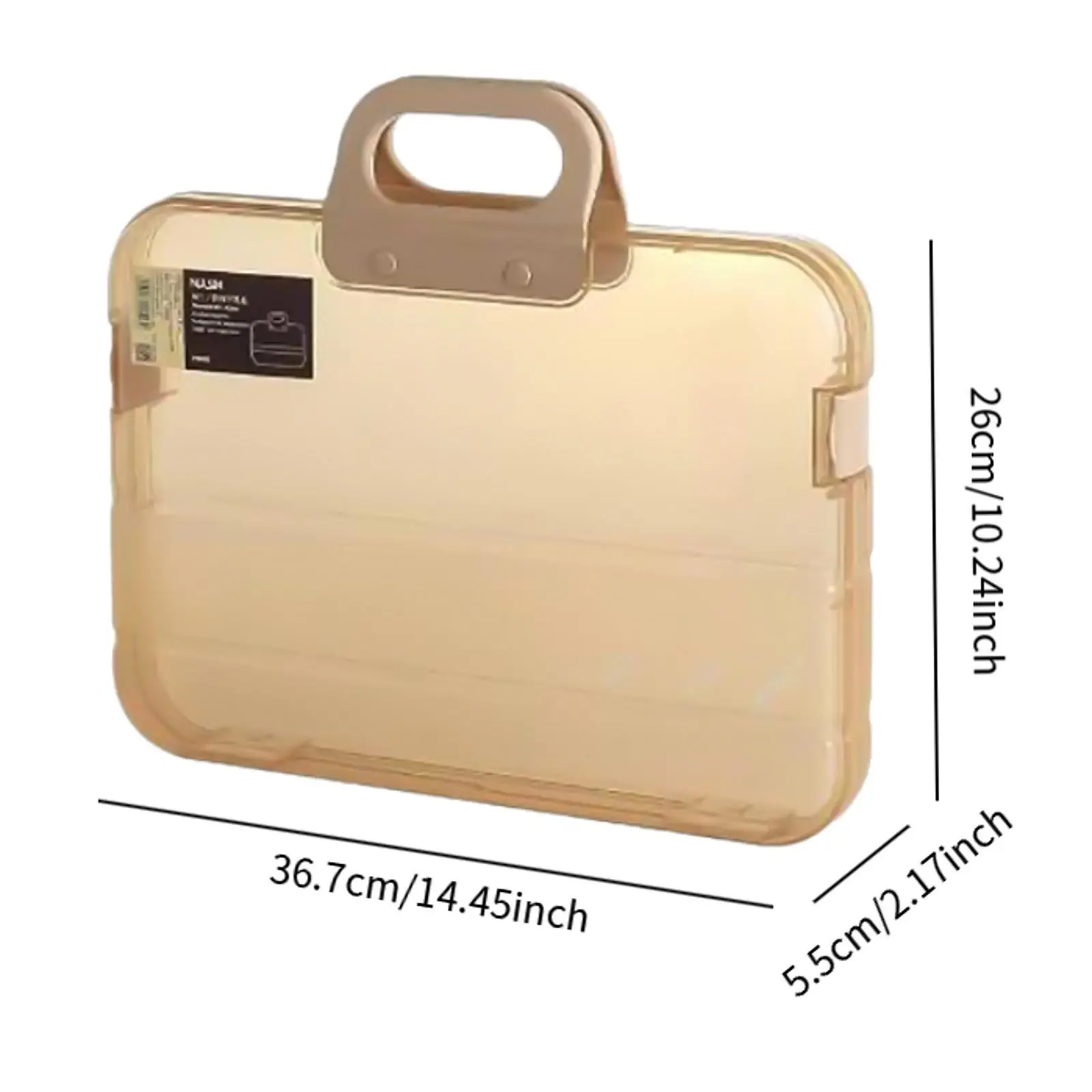 Portable A4 File Storage Box 14.4x2x10.2inch Versatile Lightweight Accessories for Daily Use with Handle Waterproof Case