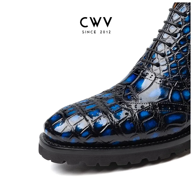 CWV men crocodile shoes male boots