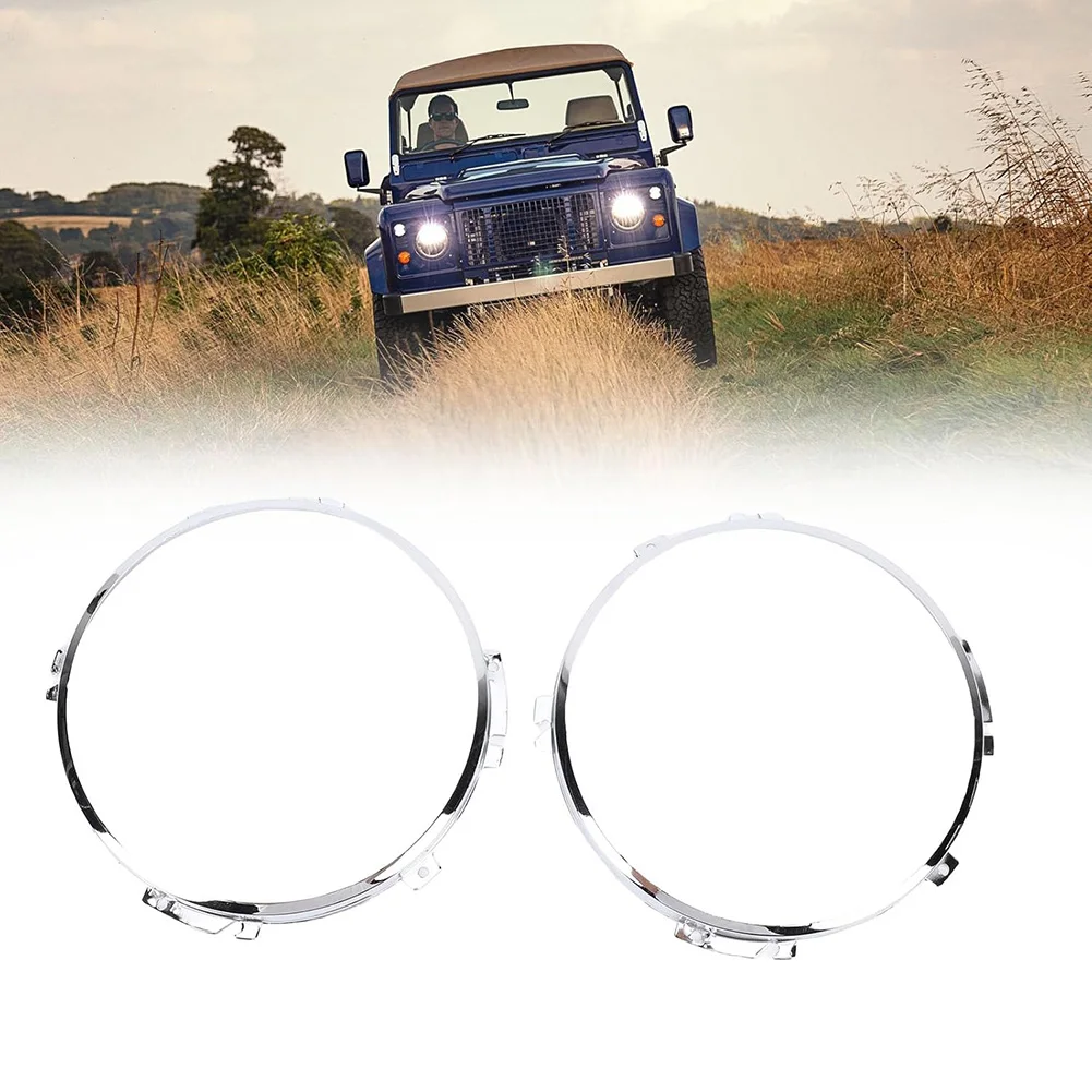 1Pair 7inch Alloy Chrome Headlamp Retaining Bezel For Land Rovers Series 2 2A 3 Models PRC7992 STC1485 Car Lights Accessories
