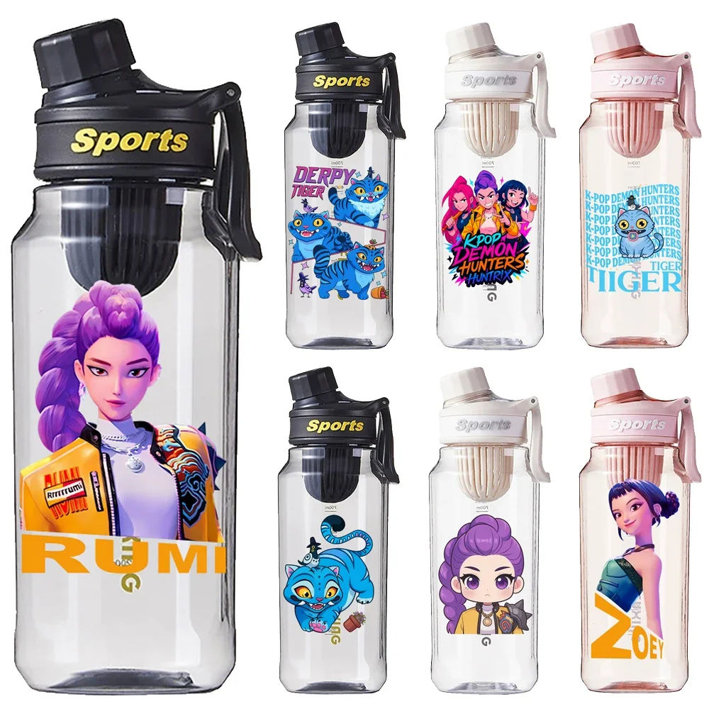 

750Ml Large Capacity Sports Water Bottle Saja Boys Anime Kpop Demon Hunters Transparent Scales Leak Proof Cup Best Seller