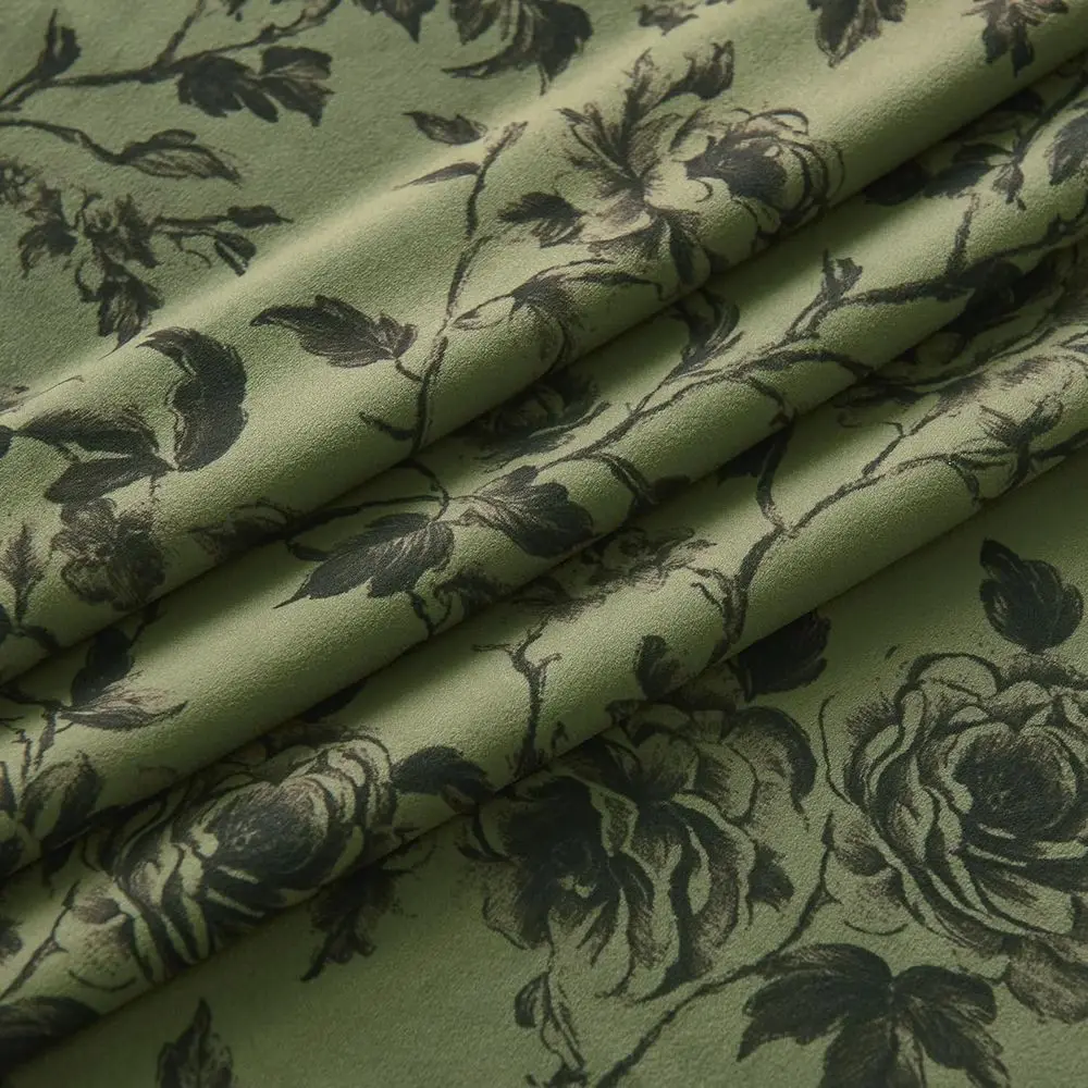 빈티지 플로럴 84 열 차단 올리브 그린 벨벳 커튼, 가정용, 50x84, 2패널 세트