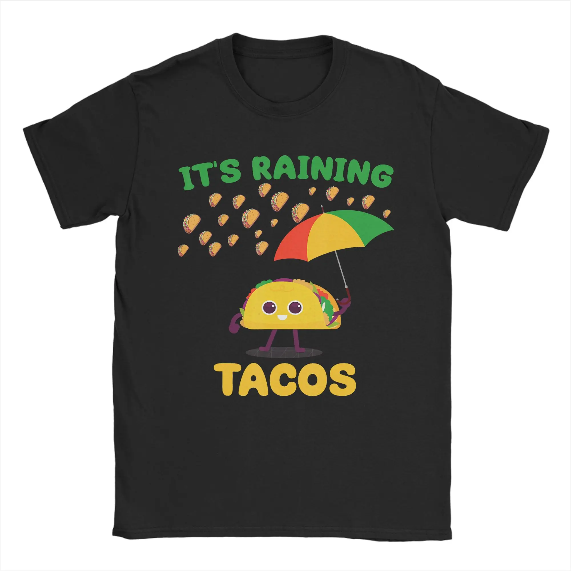 Taco in the Rain T-Shirts for Men  Humor 100% Cotton Tee Shirt Crew Neck Short Sleeve T Shirt Gift Idea Clothes