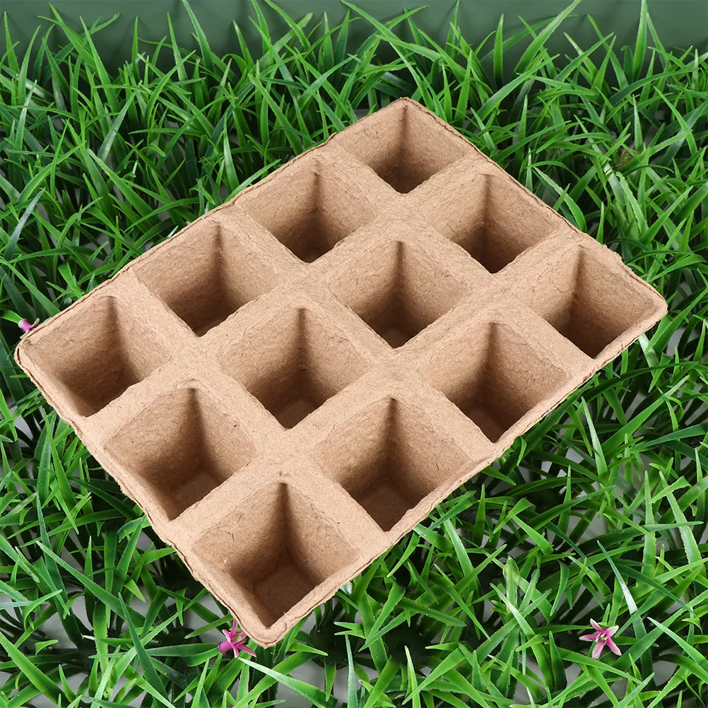 18Pcs Multi Cell Natural Pulp Plant Starter Trays Biodegradable Gardening Pots for Vegetables Flowers Fruits Seedlings Organic