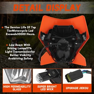 مصباح أمامي LED للدراجات النارية ل KTM ، EXC ، SXF ، XCW ، MX ، المصباح الأمامي ، المصباح الأمامي ، الانسيابية ، الدراجة النارية ، الدراجة الترابية ، Enduro Motocross ، 2022 أعلى 6 KTM LED Grimace مبيعات - No4