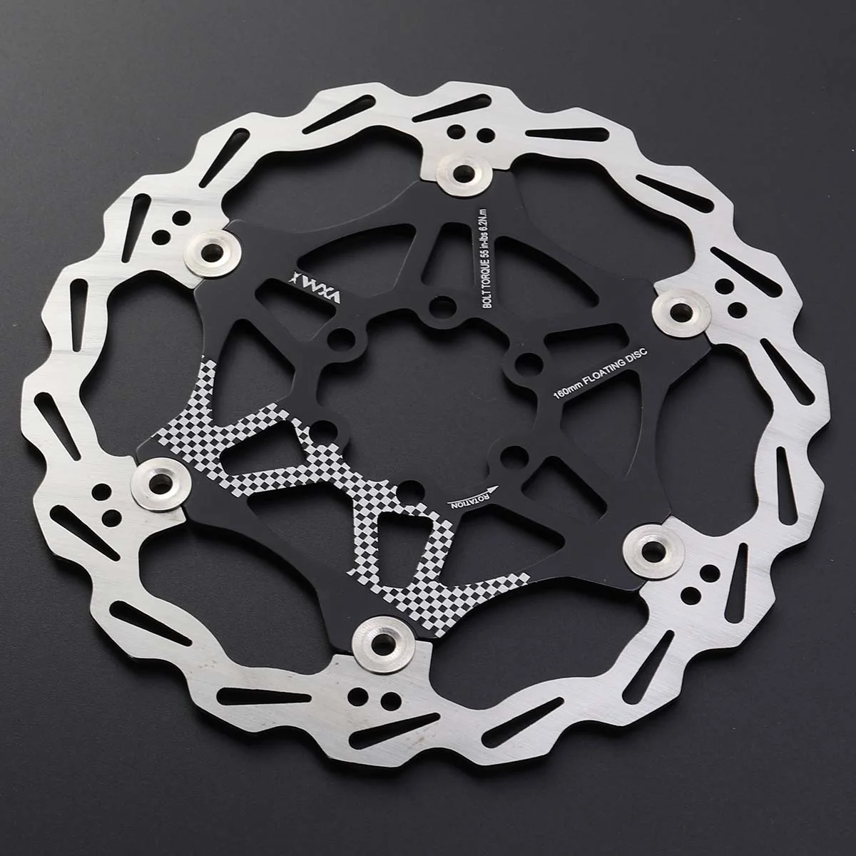 

160mm Bike Disc Brake Disc Rotor Simple Bike Disc Brake Kit for Mountain Outdoor Bike (Black) Disc Brake Bike