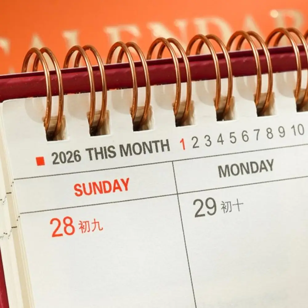 

Настольный календарь-планировщик 2026 в простом стиле, складной, портативный, для ежедневного планирования, офисный принадлежности