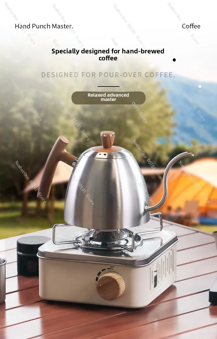 Handmade Coffee Pot | 304 Stainless Steel Swan Neck Teapot, 1.5L Large Capacity with Thermometer