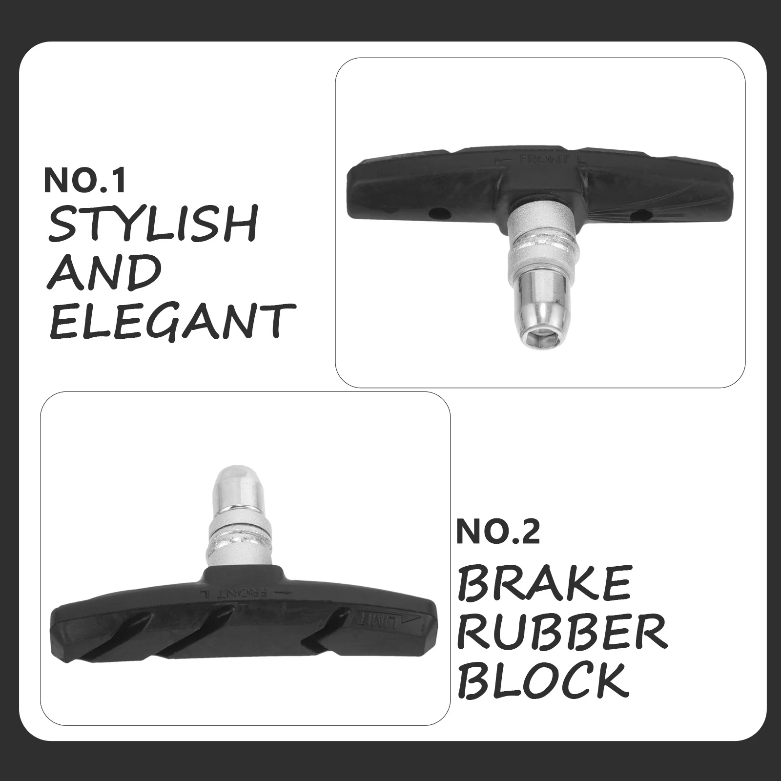 

4Pcs Bicycle Brake Blocks Rubber Metal Wear Resistant Noise Reduction Silent Mountain Bike Brake Supplies Bike Accessories