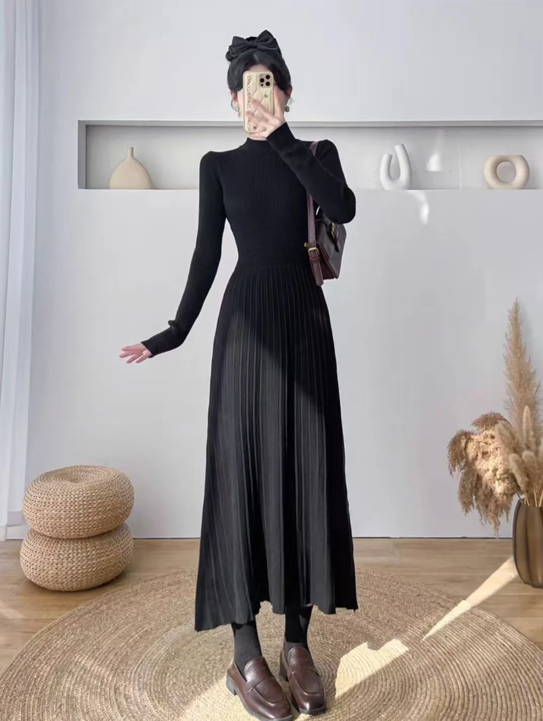 Vestidos femininos vestido cáqui primavera cupro ilhó amarrado em camadas plissado mori menina floresta artístico bonito picante fim de semana piquenique