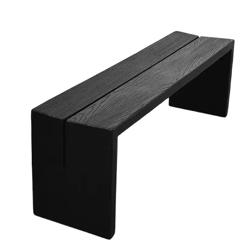 

Wabi, ash wood bench, charcoal black, shoe change, solid wood, end of bed, living room dining table, long board