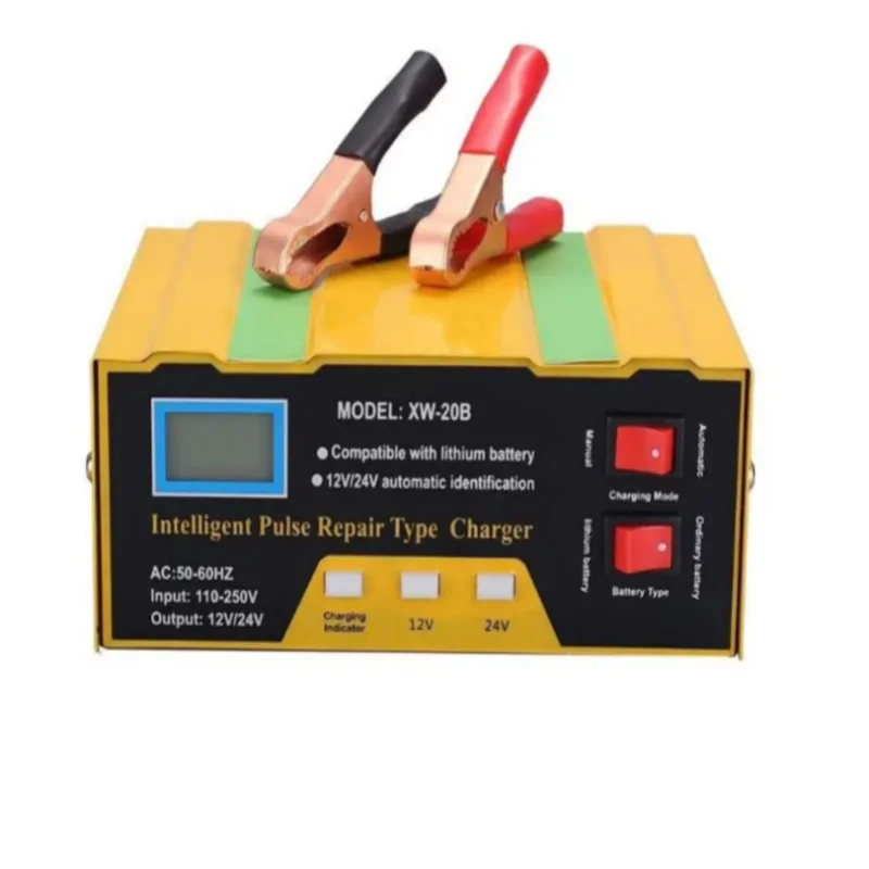 Intelligent Pulse Repair Automatic Moto Battery Charger for 12V 24V Car Motorcycle Lead Acid 12 V Volt Lithium Li ion Batteries