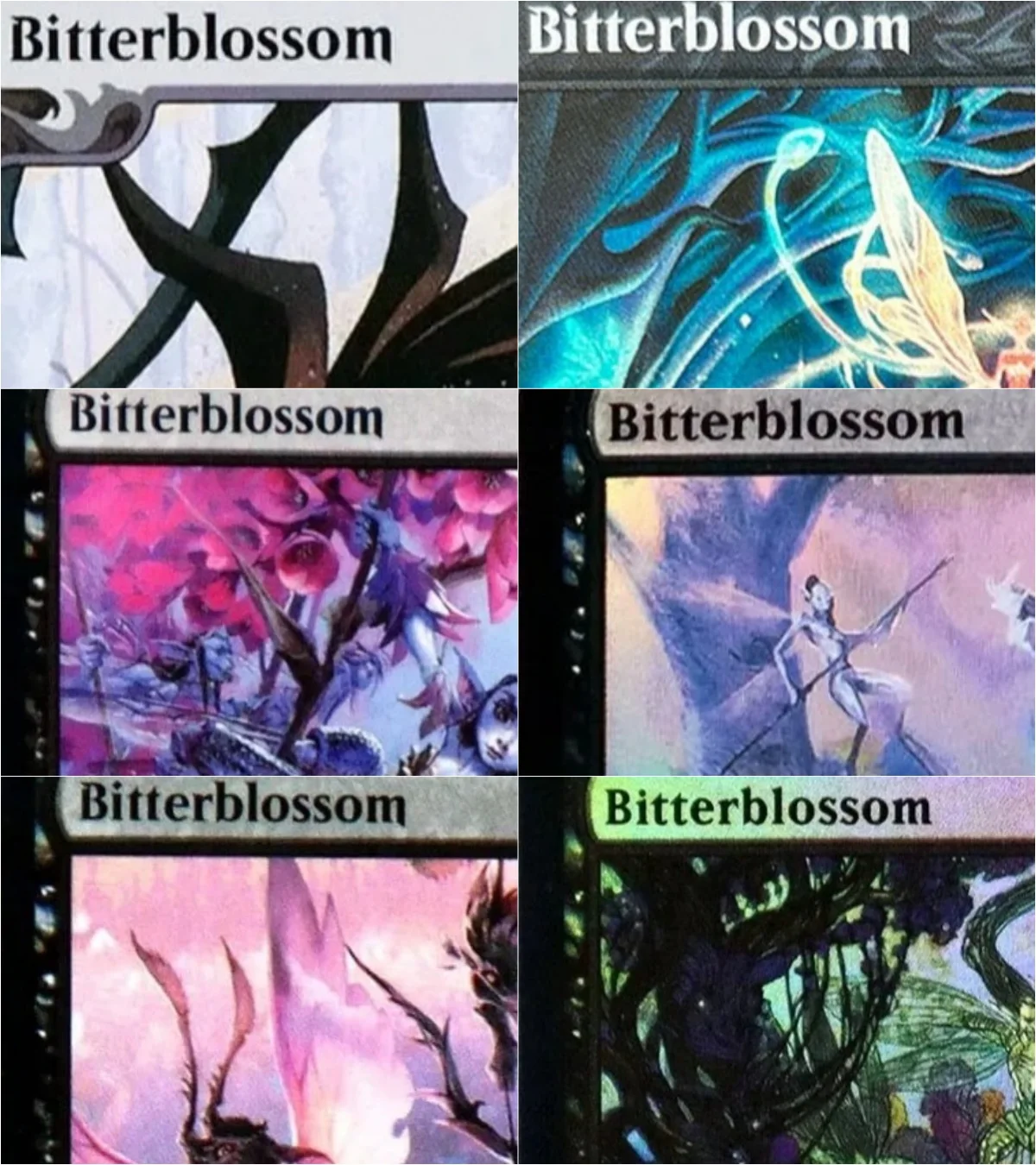 

Foil/Holo "Bitterblossom" TCG Magical Cards proxy Game Black Top Quality Proxy Playing Cards Board Game Trading Cards