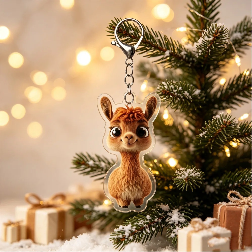 New cute alpaca keychain acrylic pendant for decorating bags, car rearview mirrors, and home decor