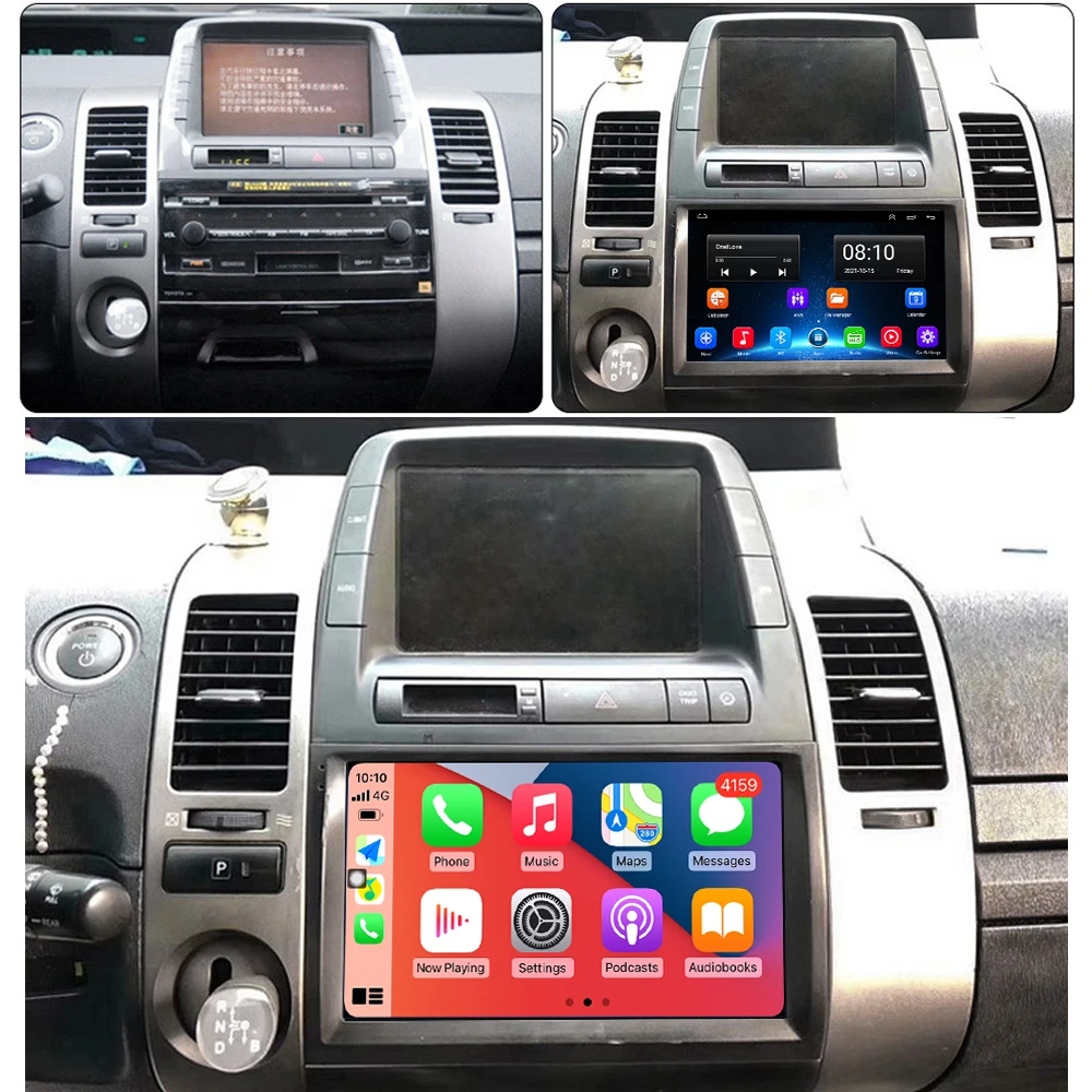 Автомагнитола Carplay 2 din Android 12 для Toyota Prius 20 2003-2009, автомобильное радио, мультимедийный видеоплеер, GPS-навигация, стерео BT HU