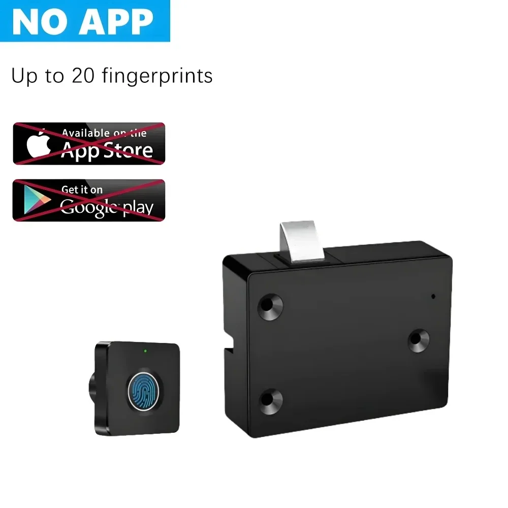 Electronic Cabinet Lock Smart Fingerprint Locks Hidden DIY Cabinet Lock Slide Latch Lock for Double Door Cabinet Drawer Wood