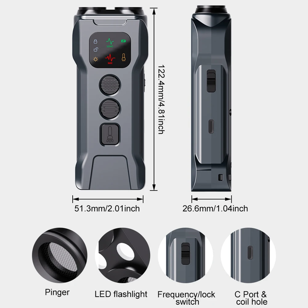 Double/Three Head LED Flashlight Ultrasonic Dog Repeller Anti Barking Training Deterrent Device Rechargeable Dog Repeller - Image 3