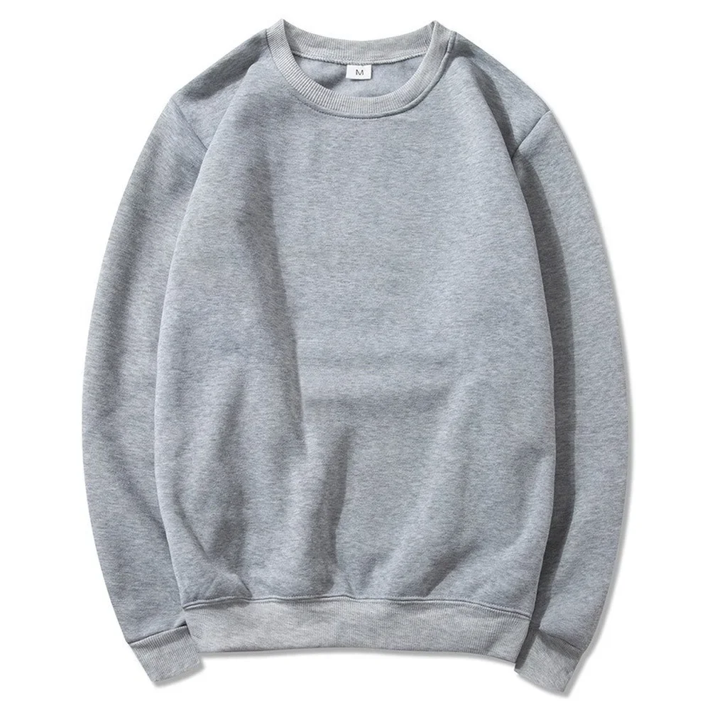 Unisex round-neck casual hoodie. Street style solid-color versatile top. Basic clothing for daily commuting and casual outings.