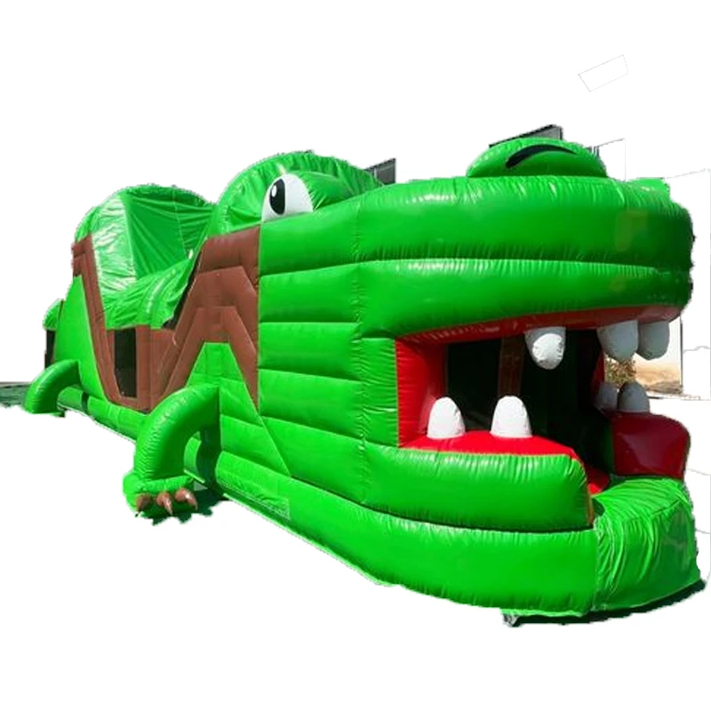 Factory Price Large Outdoor Inflatable Obstacle Green Dinosaur World Inflatable Trampoline Children's Toy Can Be Customized