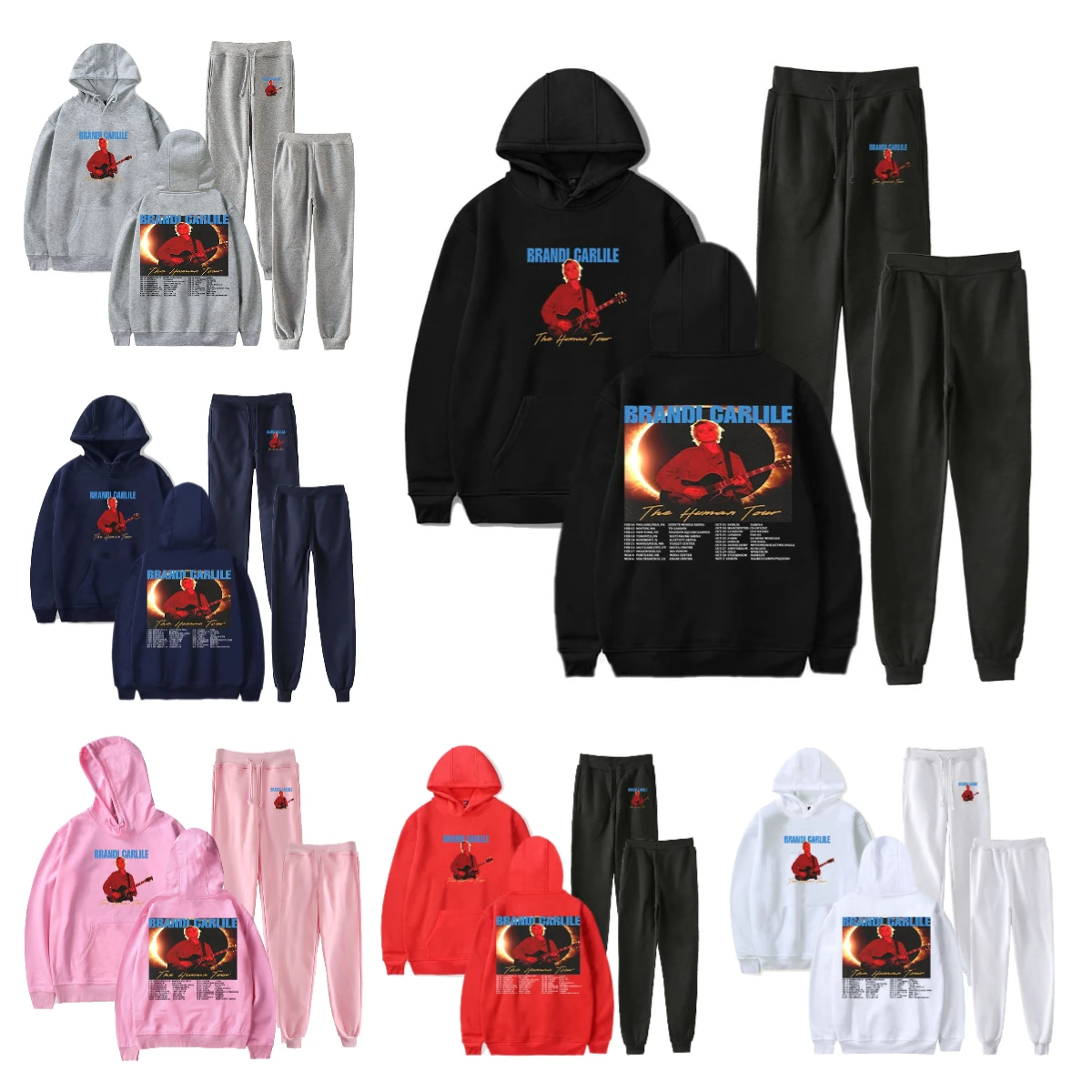 Conjunto de Moletom e Calça Jogger Brandi Carlile The Human Tour 2026 - Agasalho de Duas Peças para Homens e Mulheres