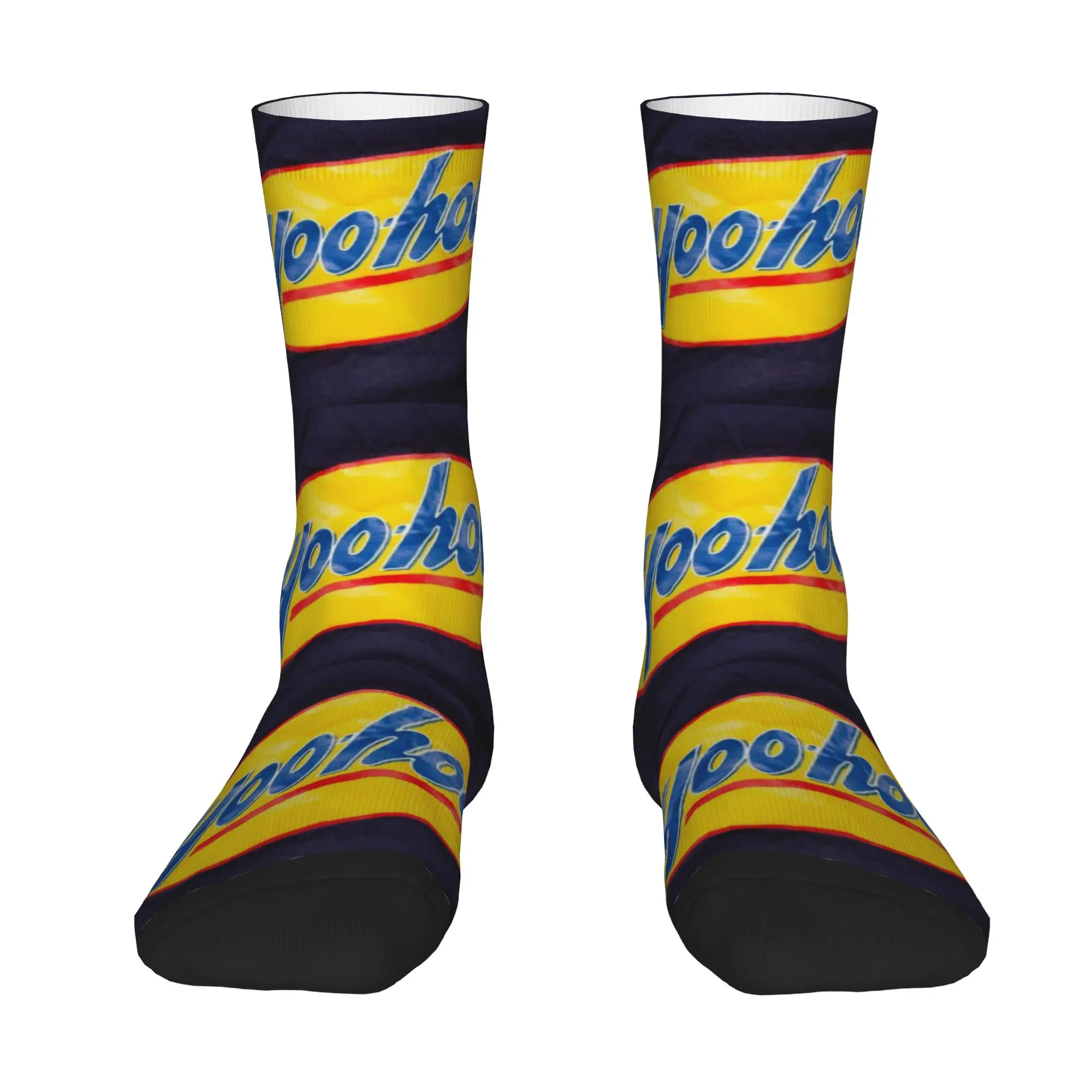 1 Pair Funny Sock Yoo-hoo Logo (3) Harajuku Seamless Pattern Printed Men Crew Socks Novelty Men's Socks