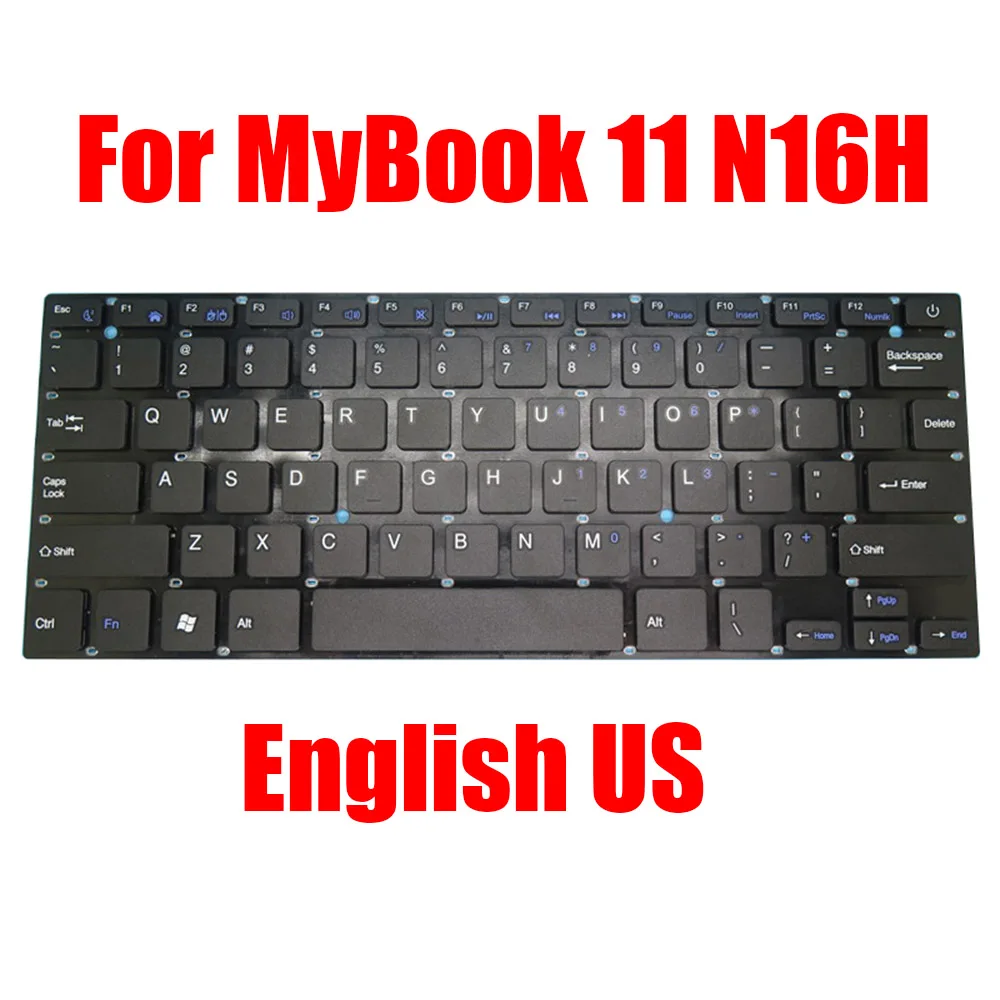 

English US Replacement Laptop Keyboard For Axioo For MyBook 11 N16H Black Without Frame New