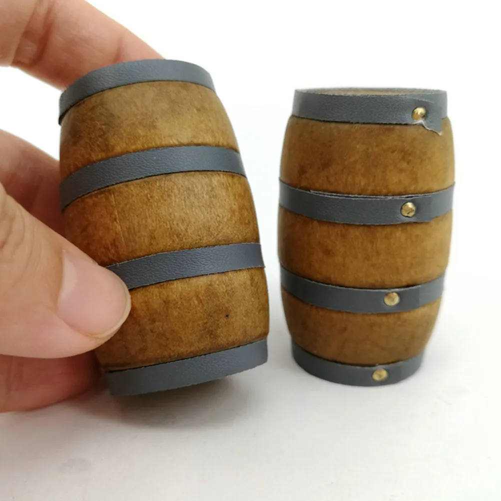 

Miniature Red Wine Barrel Set with Faucet and Glass Realistic Craft for Play House Kitchen Bar Decor Party Scene Accessories