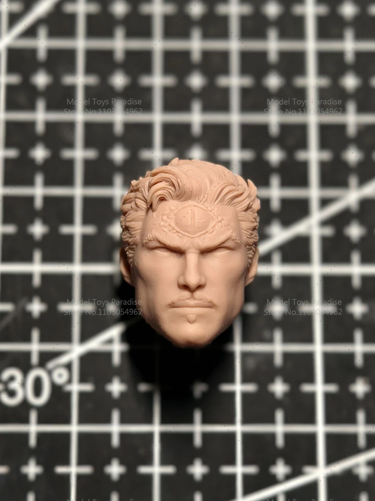 Sin pintar DIY 1/12 Anime Doctor Strange Men soldado modelo blanco cabeza súper mago héroe cabeza esculpida ajuste 6 ''cuerpo de figura de acción