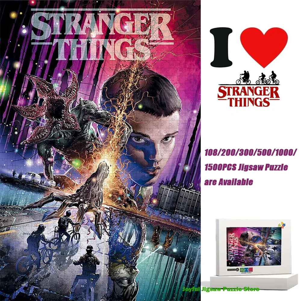 

Пазл «Очень странные дела»: «Вверх дном» и «Демогоргон», 108/200/300/500/1000/150 элементов, антистрессовая игрушка, украшение для дома