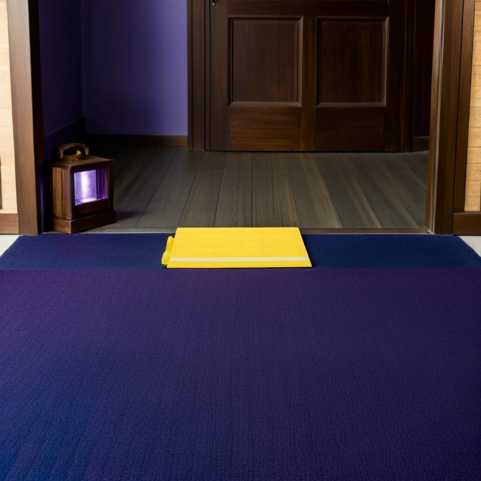 

Fluorescent Threshold Ramp Mat 12.38x5.11 Inch - Glow in The Dark Non Slip Doorway Slope Pad for Robot Vacuum Indoor Step