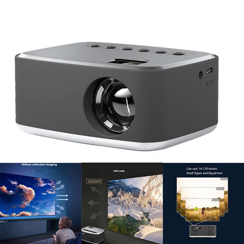 

Mini Projector Support 1080P Video HD Home Theater Media Player T2