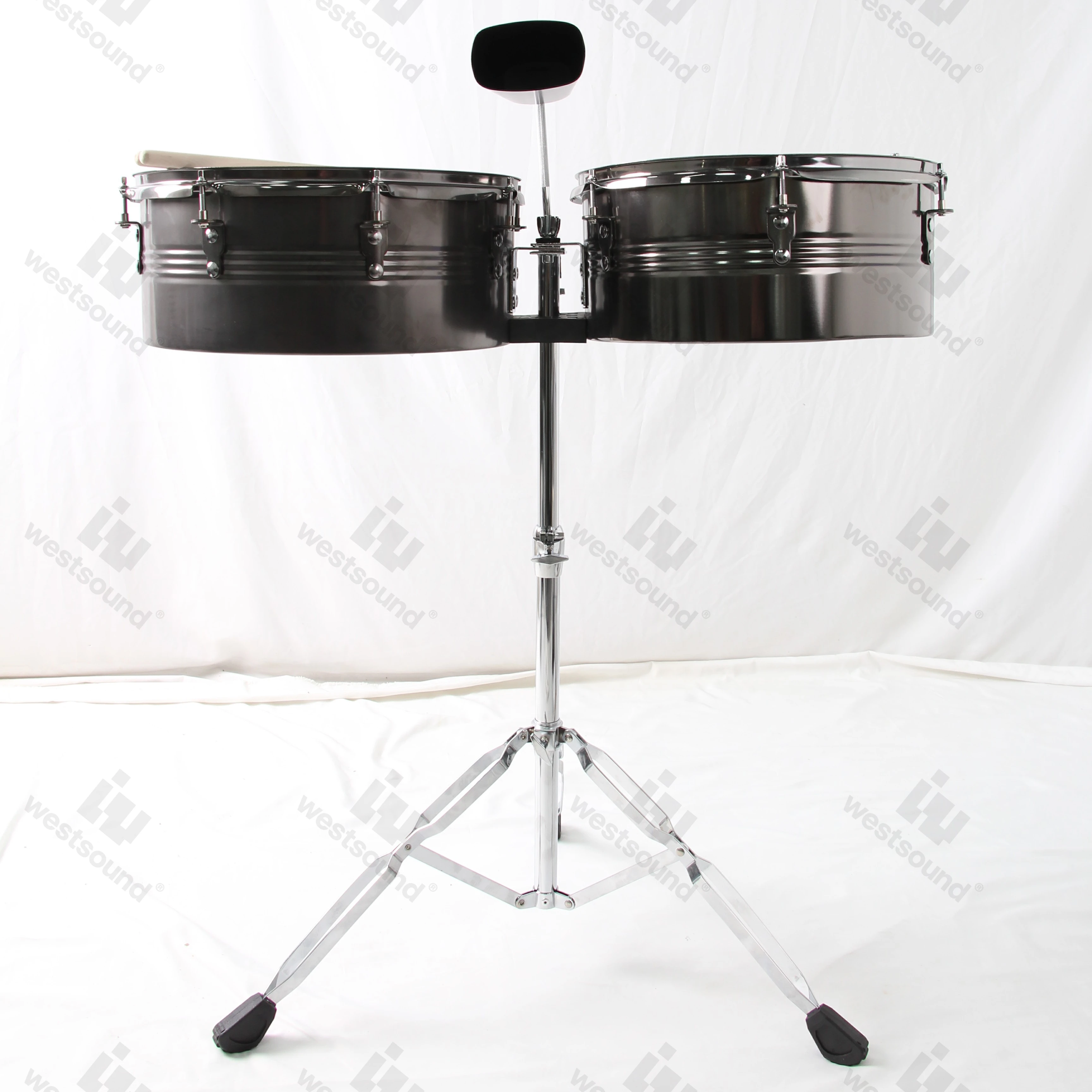 Juego de instrumentos de percusión 13+14 en tambor timbales timbales campana de vaca soporte-material totalmente metálico