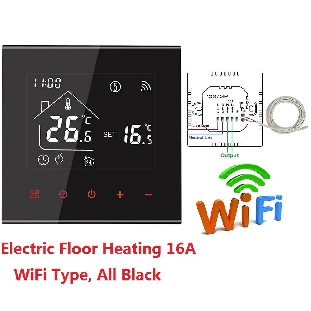 MINCO HEAT M4A Warme Vloer Thermostaat Tuya WiFi 3A 16A Elektrische/Gas Boiler/Water Verwarming Temperatuurregelaar 1PC