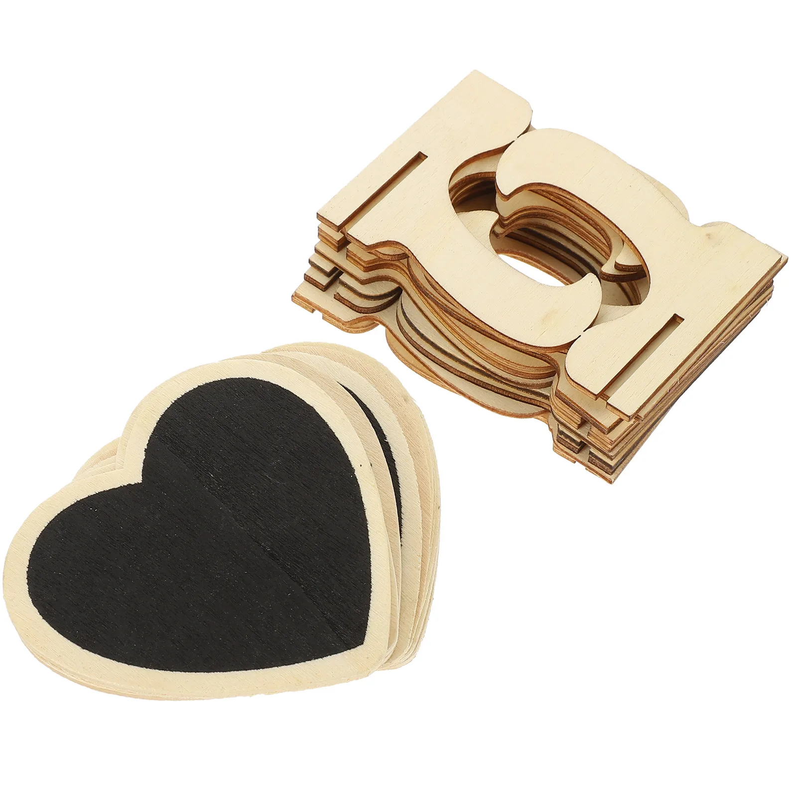 

10 Pcs Mini Chalkboard Signs Wedding Decor Wood Heart Shaped Small Blackboard For Home Office Party Decoration Erasable Letter