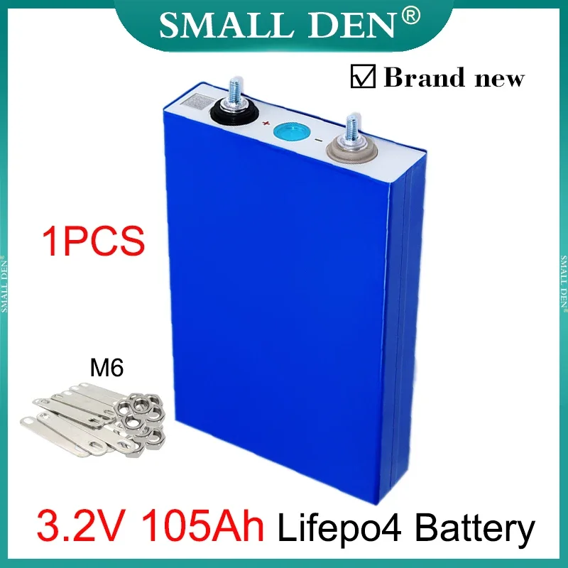 

1PCS New 3.2V 105Ah Lifepo4 Rechargeable Battery Grade A 3C Discharge DIY 12V 24V E-car boat RV Solar Storage Golf Cart Inverter