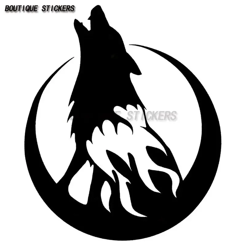 

Howling Wolf Moon Car Stickers Motorcycle Car Decoration Accessories Waterproof PVC Stickers Luggage Notebook