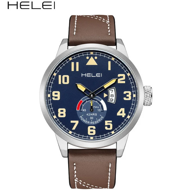 Nuovo orologio impermeabile in pelle da uomo 2025 Orologio da polso al quarzo multifunzione Lancette luminose Visualizzazione della data grande Stile classico da lavoro