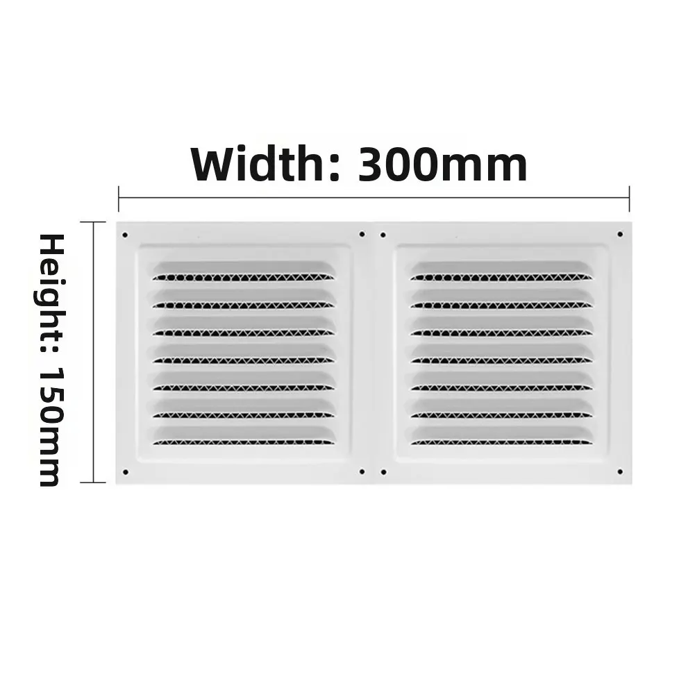 White Stainless Steel Louvered Ventilation Cover Screen Mesh For Kitchen Bathroom Garage Wall Ceiling HVAC System